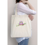 Sacosa casual cumparaturi bumbac, grafica fata verso BUFNITA, Natural, 40 x 45cm, bretele 70 x 2,5cm