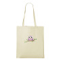 Sacosa casual cumparaturi bumbac, grafica fata verso BUFNITA, Natural, 40 x 45cm, bretele 70 x 2,5cm